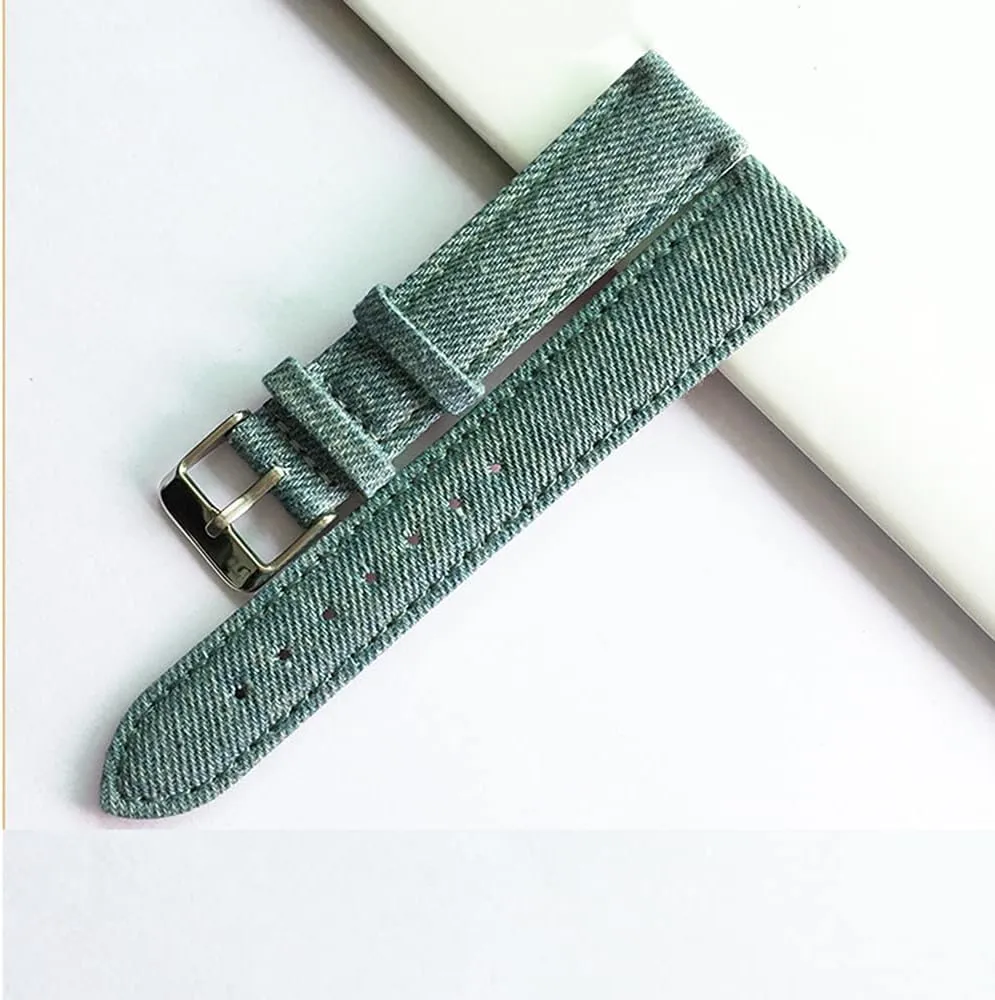 Nylon Canvas Bottom Leather Watch Belt Men and Women Universal Stainless Steel pin Buckle Watch Accessories