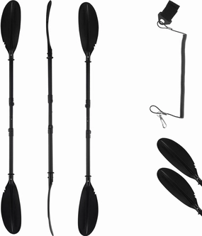 Oars for Boating, 70"-96" Kayak Paddle Heavy Duty Adjustable Shaft Comfort Grips with Paddle Leash for Kayaking Boating Canoeing River Tubing (Black)