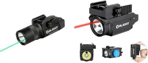OLIGHT Baldr Pro R 1350 Lumens Magnetic USB Rechargeable Tactical Flashlight & Baldr RL Mini 600 Lumens Compact Rail Mounted Weaponlight with Red Beam and White LED Combo
