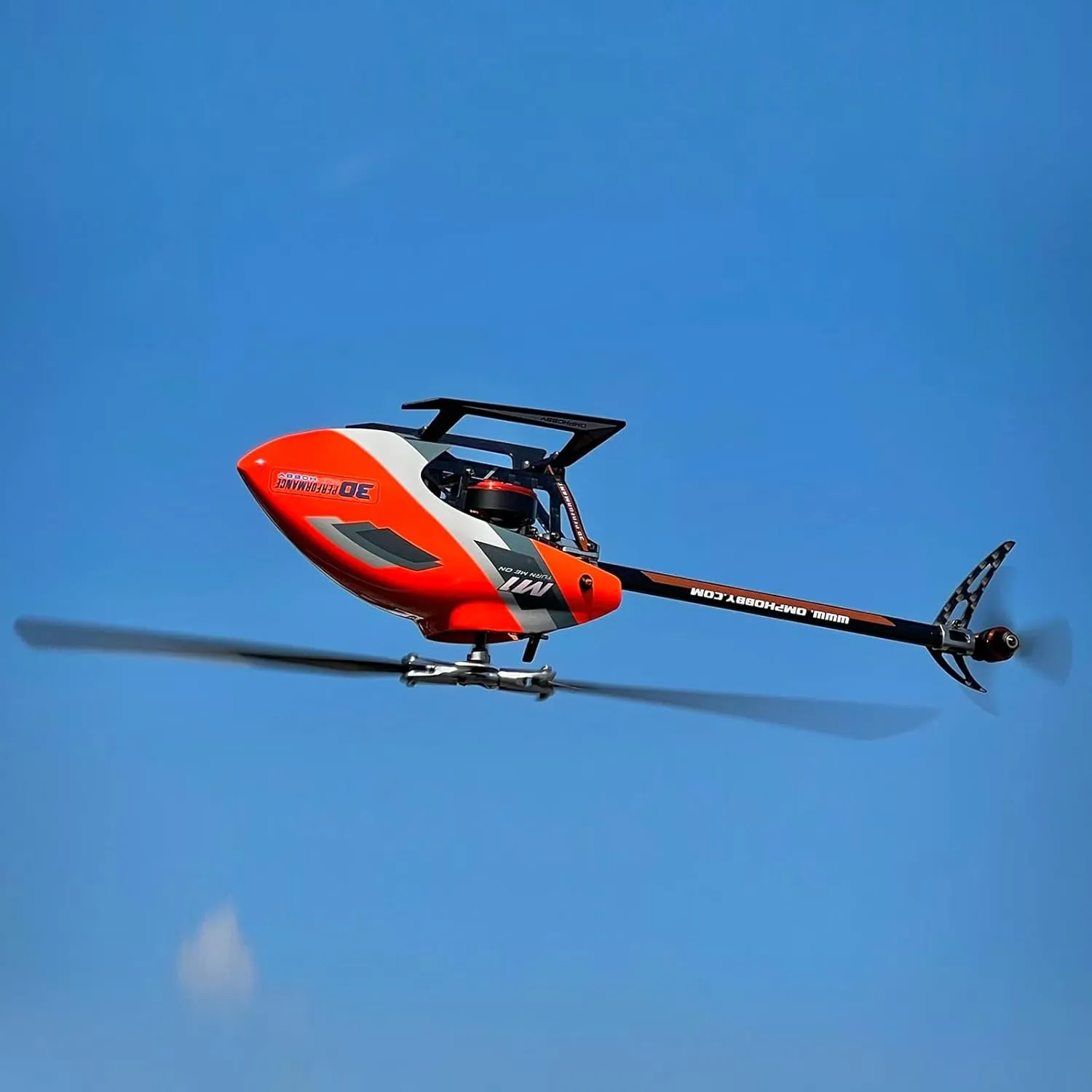 OMPHOBBY M1 EVO RC Helicopter for Adults with Dual Brushless Motors Direct-Drive 6 Channel, Professional 3D Flight Remote Control Heli for Peration Experienced Adult,BNF Version(OMP Protocol, Orange)