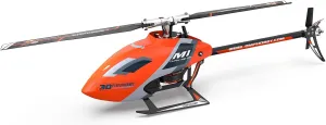 OMPHOBBY M1 EVO RC Helicopter for Adults with Dual Brushless Motors Direct-Drive 6 Channel, Professional 3D Flight Remote Control Heli for Peration Experienced Adult,BNF Version(OMP Protocol, Orange)
