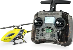 OMPHOBBY M1 EVO RTF Helicopter, Dual Brushless Motors 6CH Direct-Drive Mini RC Helicopters for Adults, 3D Flight Heli with Pocket Remote Control, OMP M1 Upgraded Version Ready to Fly Yellow