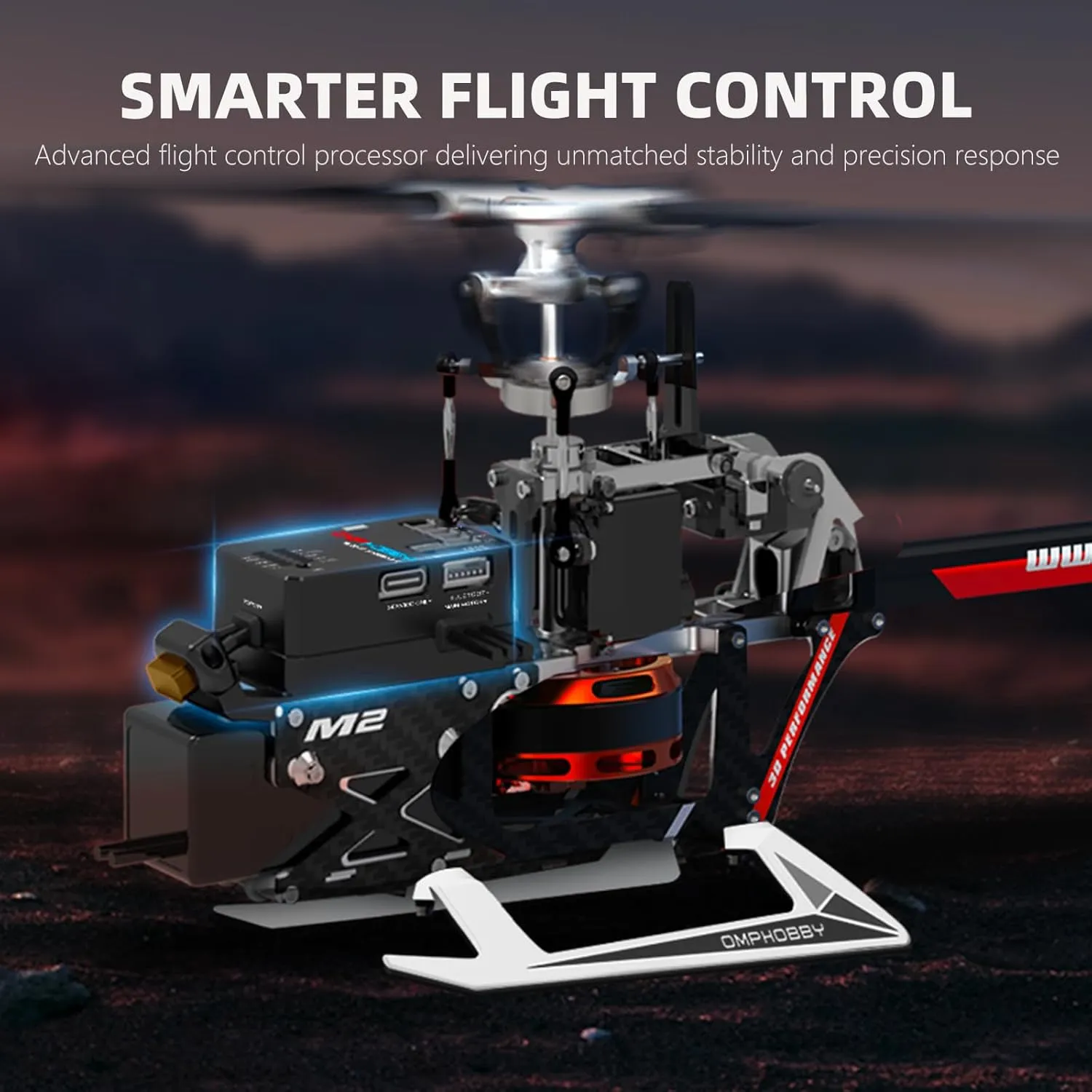 OMPHOBBY M2 EVO MK2 RC Helicopter for Adults - 6CH 3D Aerobatic RC Helicopters Outdoor with Dual Brushless Direct-Drive Motors, Outdoor Mini RC Aircraft For Advanced Pilots（PNP Version, Yellow)