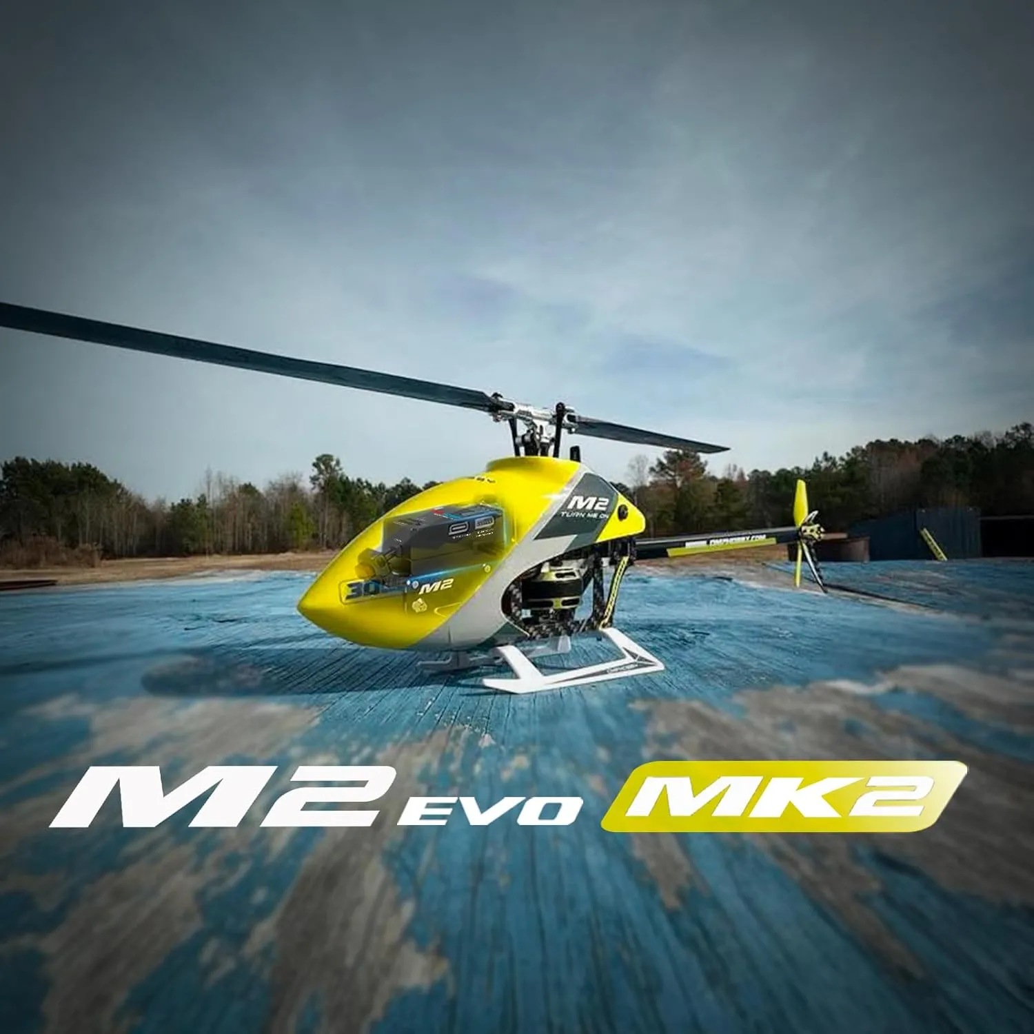 OMPHOBBY M2 EVO MK2 RC Helicopter for Adults - 6CH 3D Aerobatic RC Helicopters Outdoor with Dual Brushless Direct-Drive Motors, Outdoor Mini RC Aircraft For Advanced Pilots（PNP Version, Yellow)