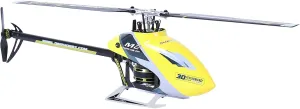 OMPHOBBY M2 EVO MK2 RC Helicopter for Adults - 6CH 3D Aerobatic RC Helicopters Outdoor with Dual Brushless Direct-Drive Motors, Outdoor Mini RC Aircraft For Advanced Pilots（PNP Version, Yellow)