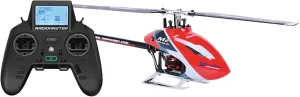 OMPHOBBY M2 EVO MK2 Ready To Fly RC Helicopter Outdoor Dual Brushless Motors Direct-Drive 6CH Remote Control Helicopters for Adults, 3D RC Plane with Remote Control Mini Drone RTF Red