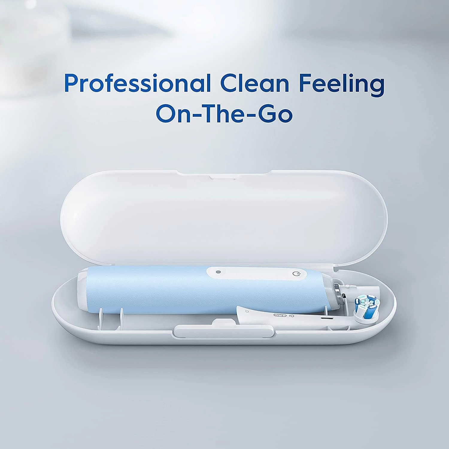 Oral-B iO Series 3 Limited Edition Electric Toothbrush with 2 Brush Heads, Ultimate Clean, Gentle Care, Pressure Sensor, Rechargeable, Blue, with Compatible Microfiber Cleaning Cloth