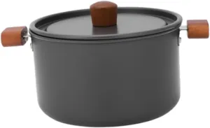Outdoor Cooking Stockpot Camping Cookware Heavy Duty Anti-scald Handles Stockpot with Lid Camping Pot for Picnic Kitchen, 2.8L