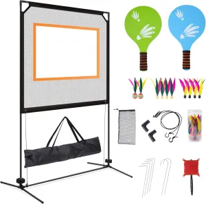 Outdoor Games for Adults, Giant Yard Paddle Game with Net for Lawn, Backyard, Camping, Beach