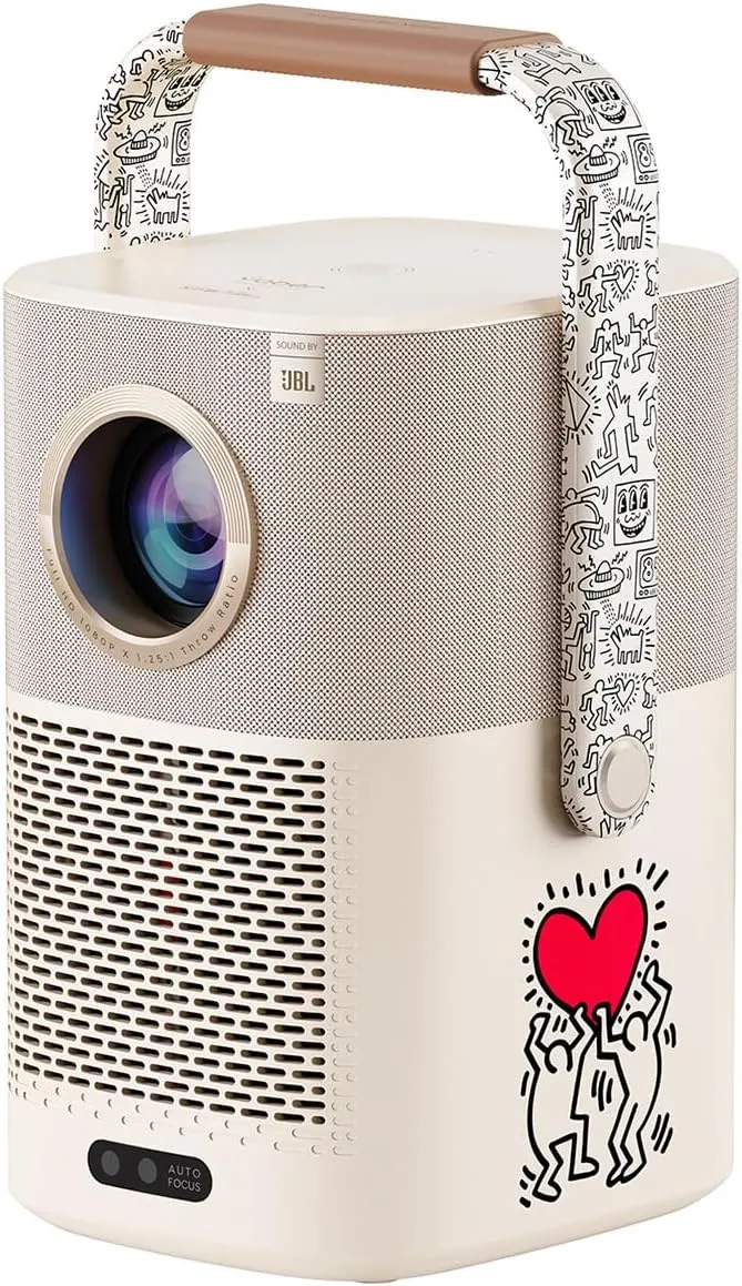 Outdoor Projector with WiFi and Bluetooth [Built-in Battery & Sound by JBL & Native 1080P] Portable Projector with Battery,C with TV Dongle(Not included),Valentine’s Day Gift –Yaber T2 K.H Edition