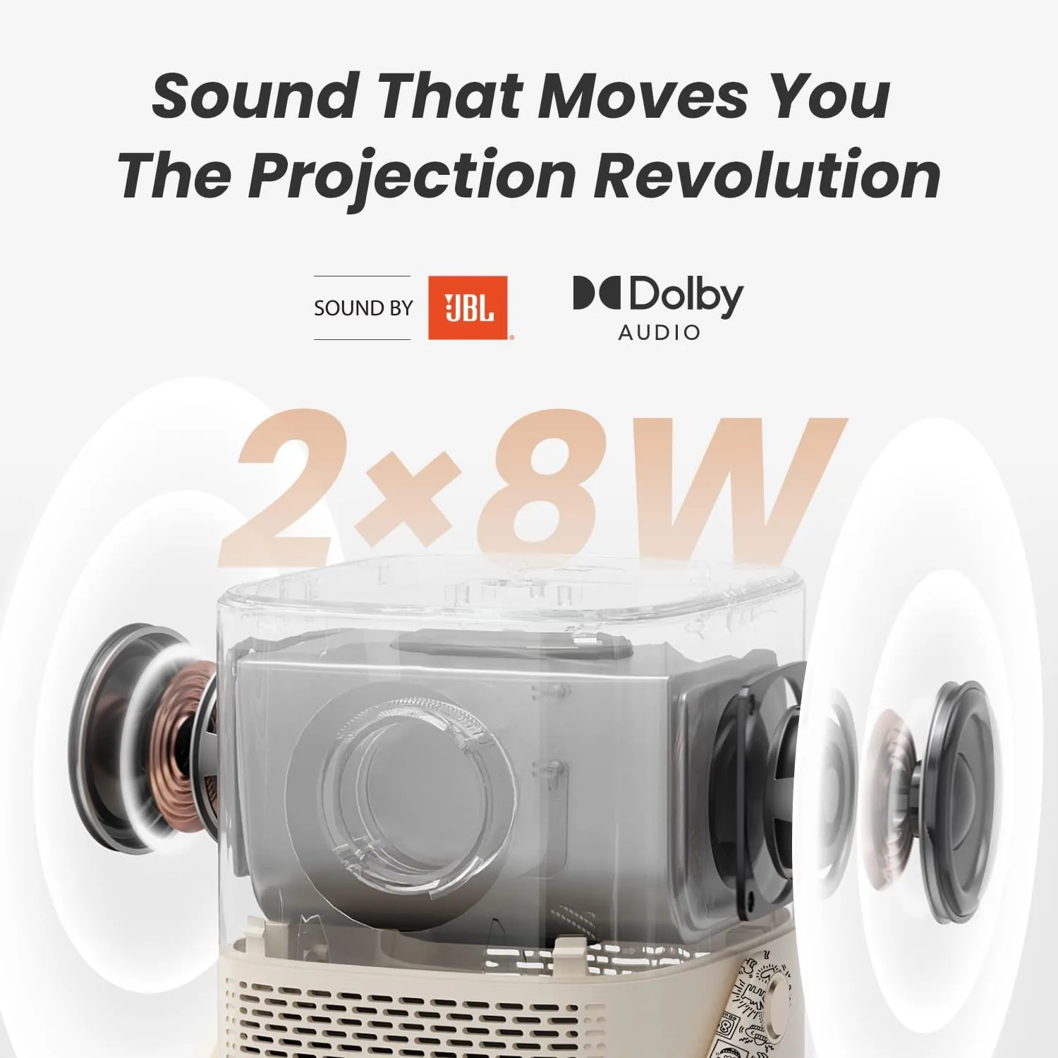 Outdoor Projector with WiFi and Bluetooth [Built-in Battery & Sound by JBL & Native 1080P] Portable Projector with Battery,C with TV Dongle(Not included),Valentine’s Day Gift –Yaber T2 K.H Edition