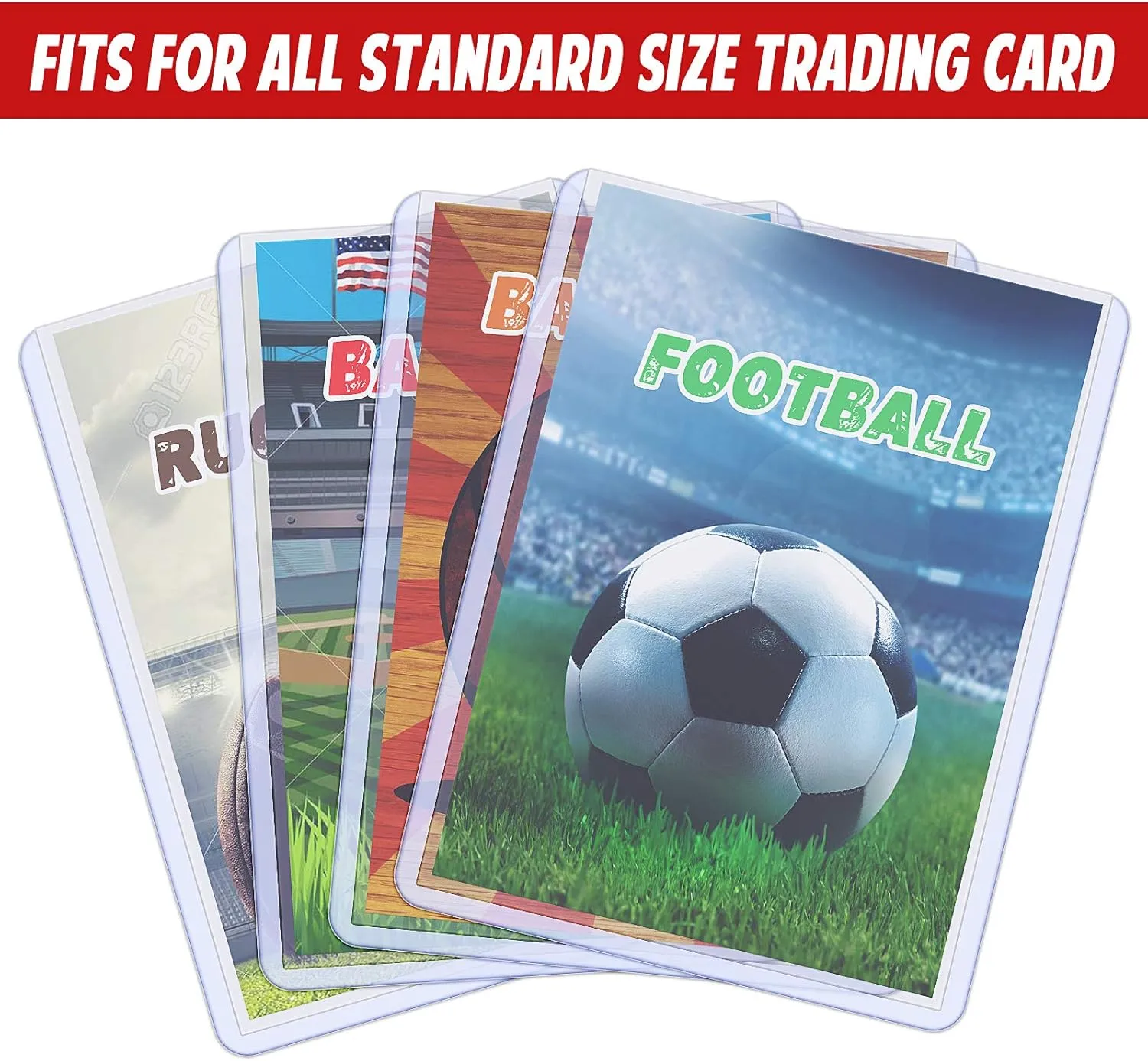 Outus 200 Count Card Sleeves Hard Plastic Top Loading 3" x 4" Baseball Trading Card Protector Holder for Collectible Tcg, Sports, Football Game, Postcard Clear Double Sided Display Collector Protector