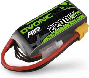 OVONIC 3s Lipo Battery 35C 2200mAh 11.1V Lipo Battery with XT60 Connector for Airplane RC Quadcopter Helicopter FPV Drone (1pcs)