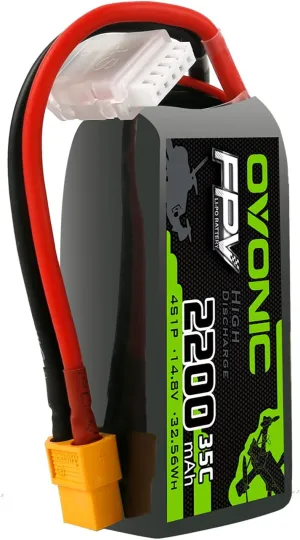 OVONIC 4s Lipo Battery 35C 2200mAh 14.8V Lipo Battery with XT60 Connector for Airplane RC Quadcopter Helicopter FPV Drone