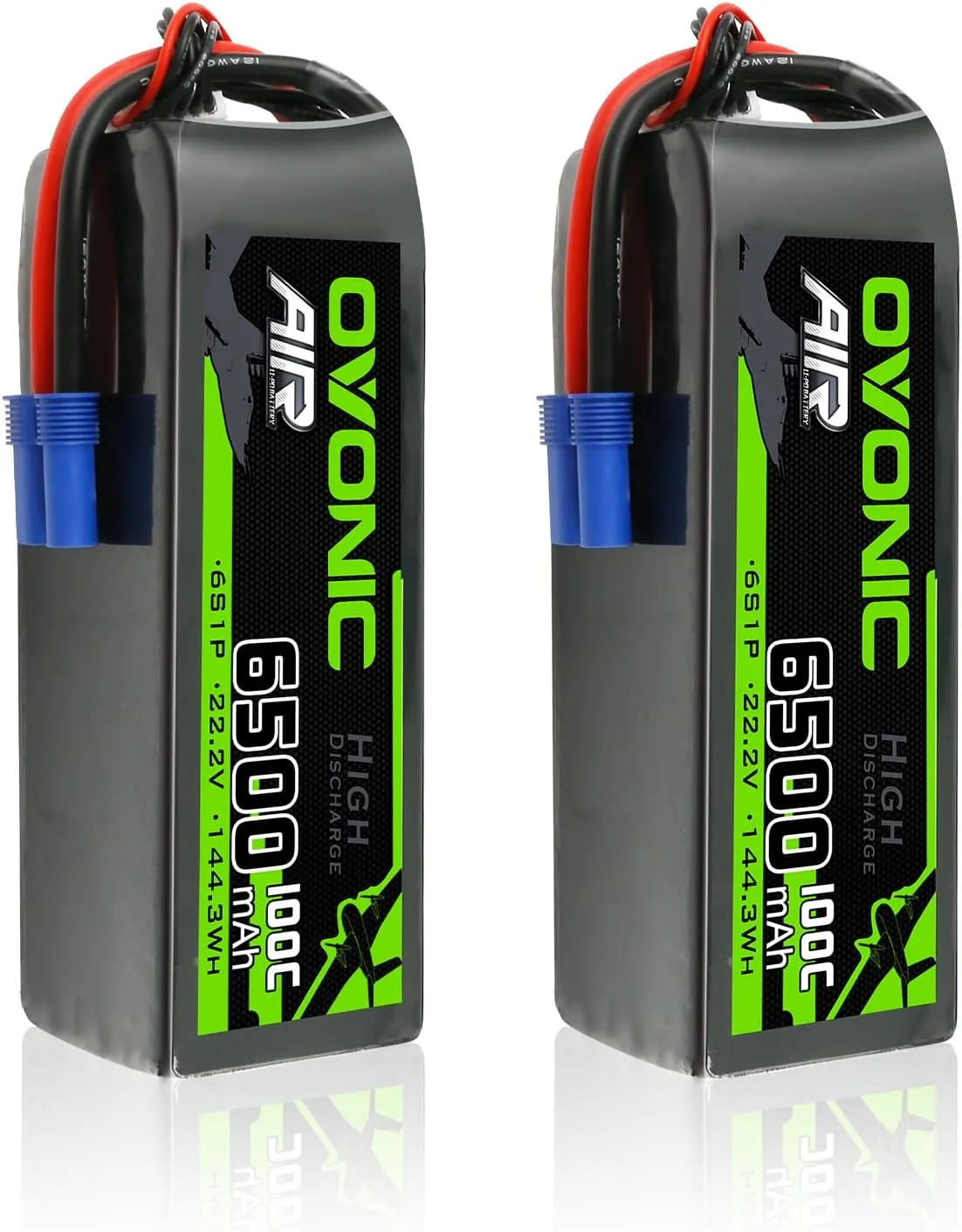 OVONIC Lipo Battery 6500mAh 100C 22.2V 6S RC Battery with EC5 Connector for RC Plane DJI Quadcopter RC Airplane RC Helicopter RC Car Truck Boat 2pcs