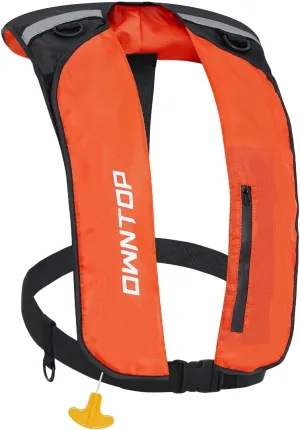 Owntop Manual Inflatable Swim Jacket, D-Ring Attachment, Storage Pocket with Zipper, 24g CO2 Cylinder Included, Low Profile for Kayak, Fishing, Paddle Sports