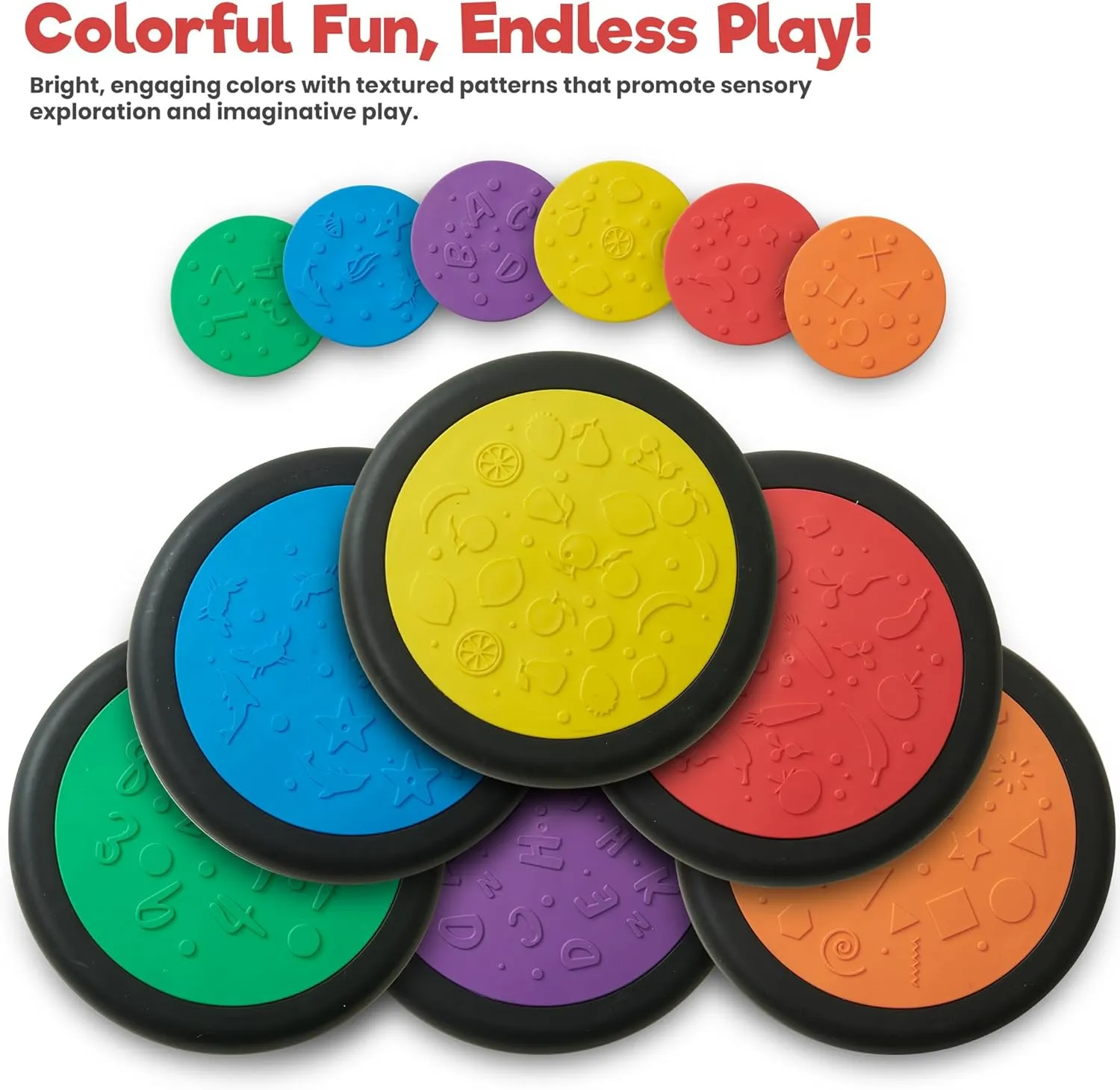 Pack of 6 Sensory Stepping Stones for Kids | Autism-Friendly Balance Stones | Non-Slip Indoor & Outdoor Activity Toy for Kids | Textured Educational Play Set | Age 3 