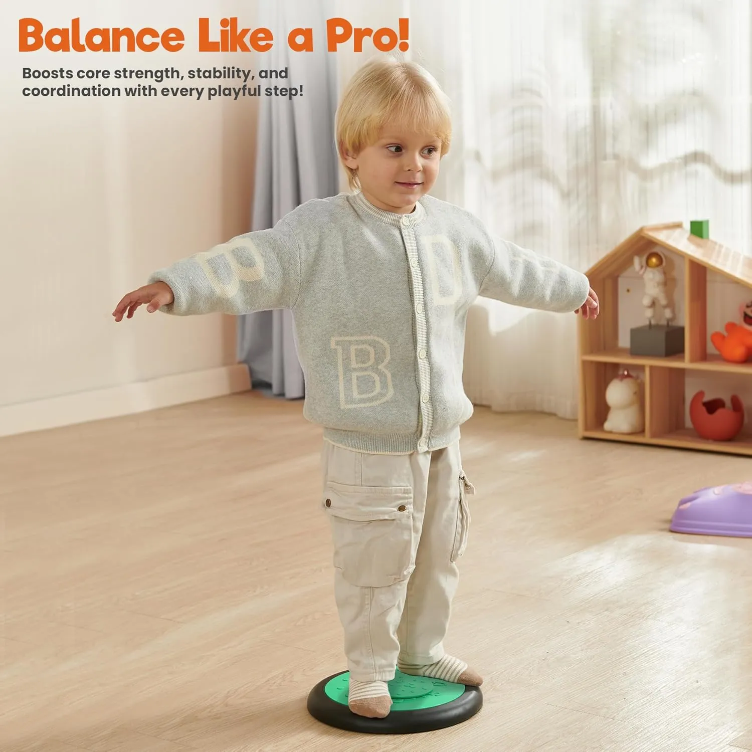 Pack of 6 Sensory Stepping Stones for Kids | Autism-Friendly Balance Stones | Non-Slip Indoor & Outdoor Activity Toy for Kids | Textured Educational Play Set | Age 3 