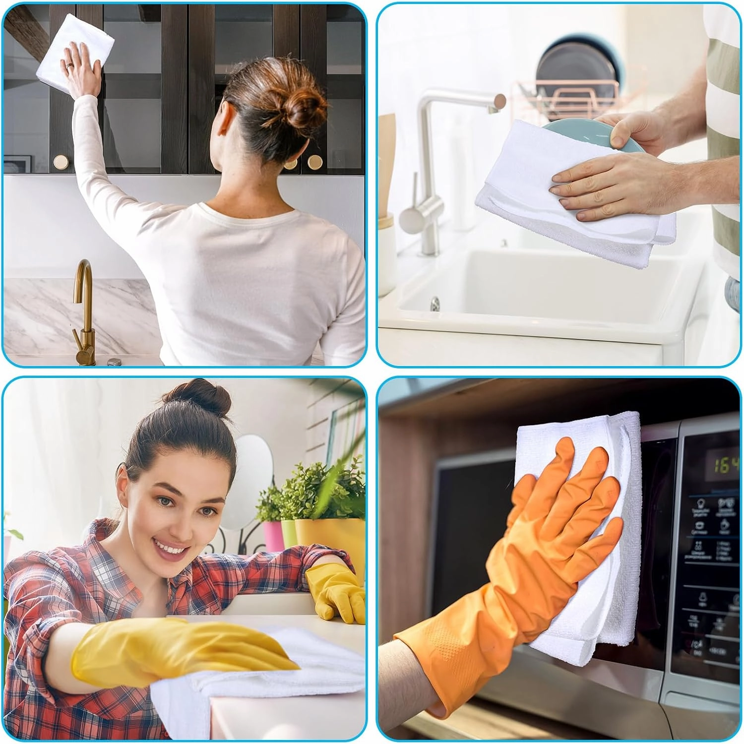 Patelai Sublimation Dishtowel Absorbent Multi Purpose Kitchen Dish Towels Blank DIY Dishcloth Bathroom Towel for Kitchen Home,16 x 24 Inch(16 Count)