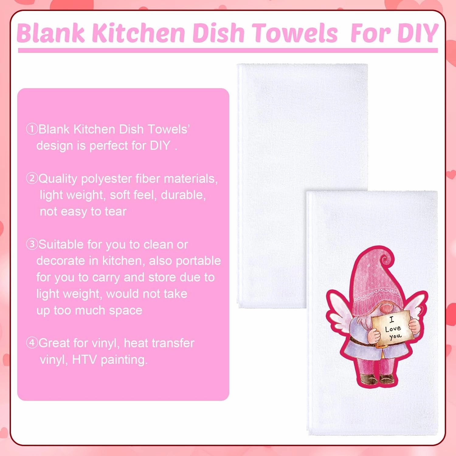 Patelai Sublimation Dishtowel Absorbent Multi Purpose Kitchen Dish Towels Blank DIY Dishcloth Bathroom Towel for Kitchen Home,16 x 24 Inch(16 Count)