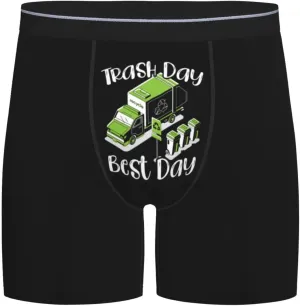 PAUPPY Trash Day Best Day Waste Management Garbage Truck Men's Boxer Briefs Stretch Underwear Men's Tagless Boxer Underwear