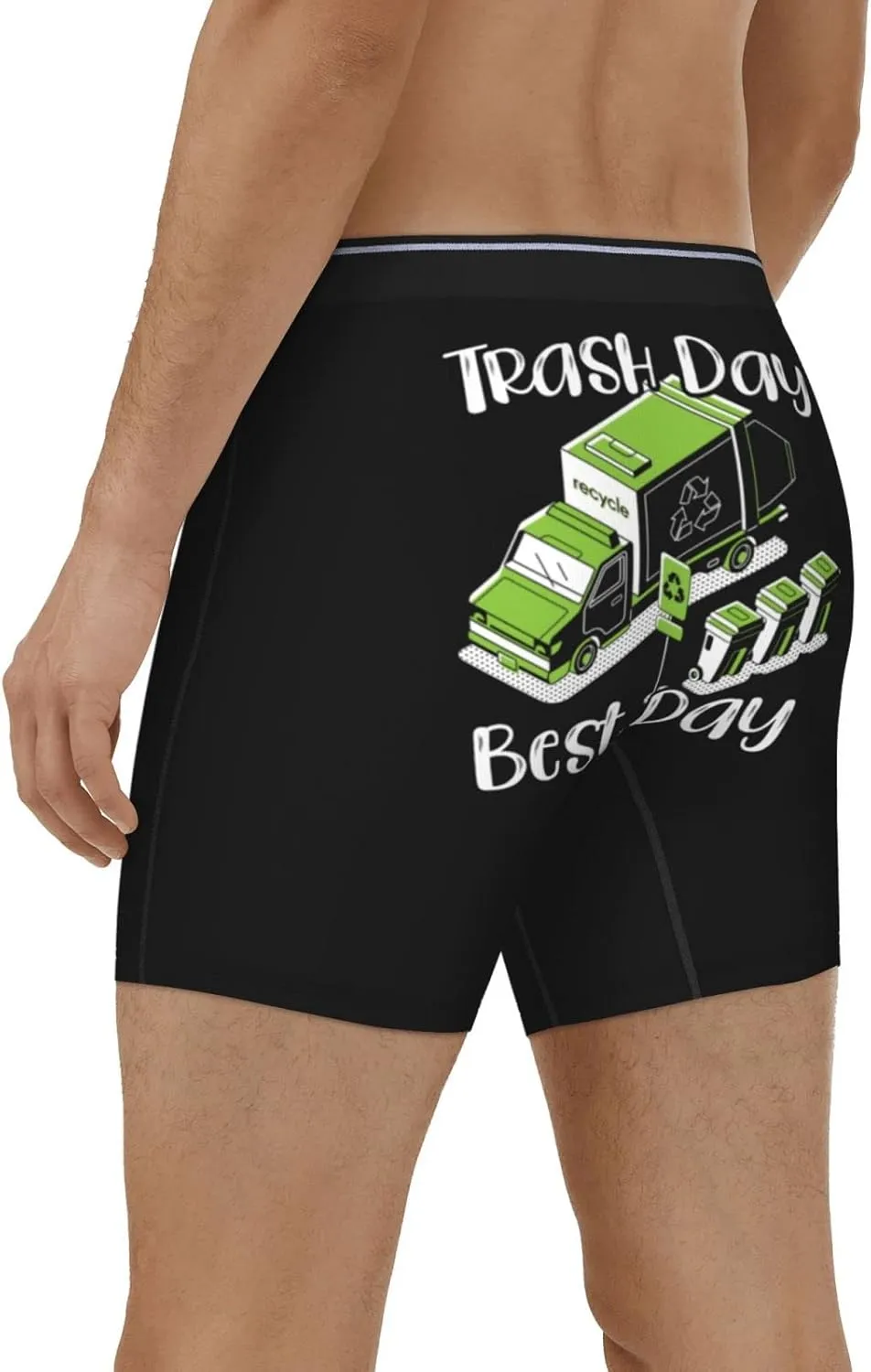 PAUPPY Trash Day Best Day Waste Management Garbage Truck Men's Boxer Briefs Stretch Underwear Men's Tagless Boxer Underwear