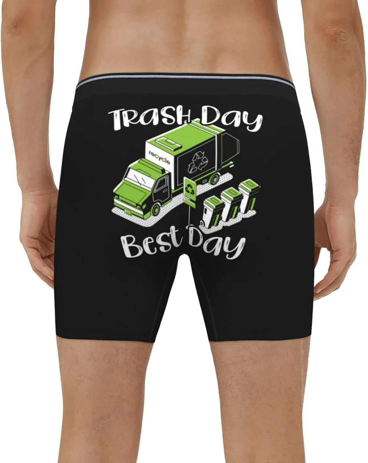PAUPPY Trash Day Best Day Waste Management Garbage Truck Men's Boxer Briefs Stretch Underwear Men's Tagless Boxer Underwear