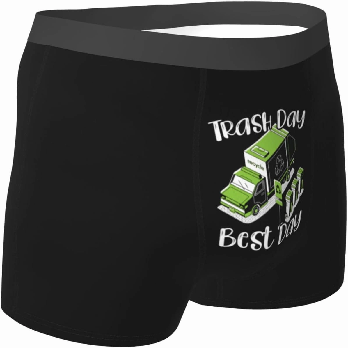PAUPPY Trash Day Best Day Waste Management Garbage Truck Men's Breathable Underwear Classic Boxer Briefs Stretch Underpants
