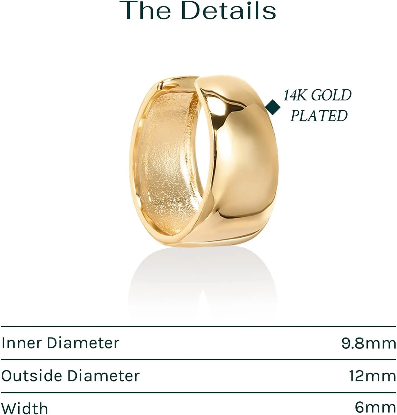 PAVOI 14K Gold Plated 925 Sterling Silver Round Huggie Ear Cuff Gold Earrings for Women | Clip On Cartilage Cuff Earrings