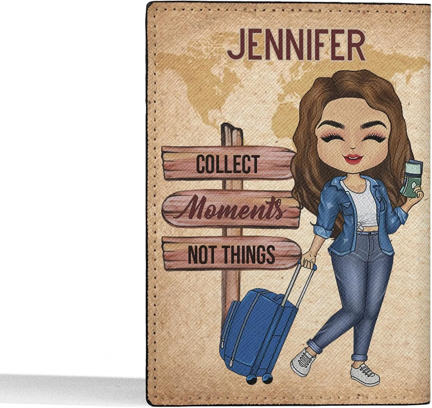 Personalized Nam Collect Moments Not Things Leather Passport Wallet Fun Unique Gift for Traveler Custom Travel Accessory Passport Holder Gift for Girl Traveling Lover 27