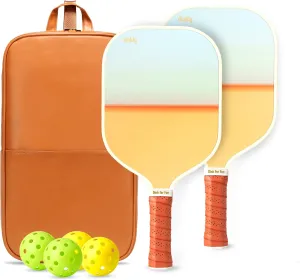 Pickleball Paddles Set of 2/4- USAPA Approved Graphite/Fiberglass Pickleball Racket, 2 Pickleball Rackets, 4 Balls and 1 Portable Carry Bag, Aesthetic Pickle Ball Set for Men Women Beginners