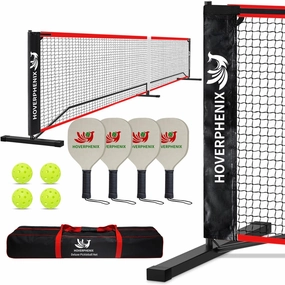 Pickleball Net for Driveway, Portable Pickleball Net System with Regualtion Size 22FT Pickle Ball Net, Outdoor Pickleballs, Carry Bag, Weather Resistant Metal Frame