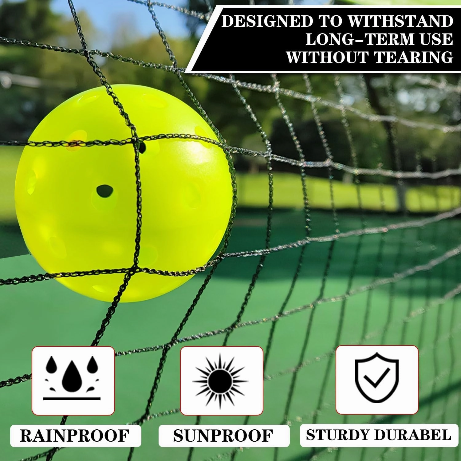 Pickleball Net for Driveway, Portable Pickleball Net System with Regualtion Size 22FT Pickle Ball Net, Outdoor Pickleballs, Carry Bag, Weather Resistant Metal Frame
