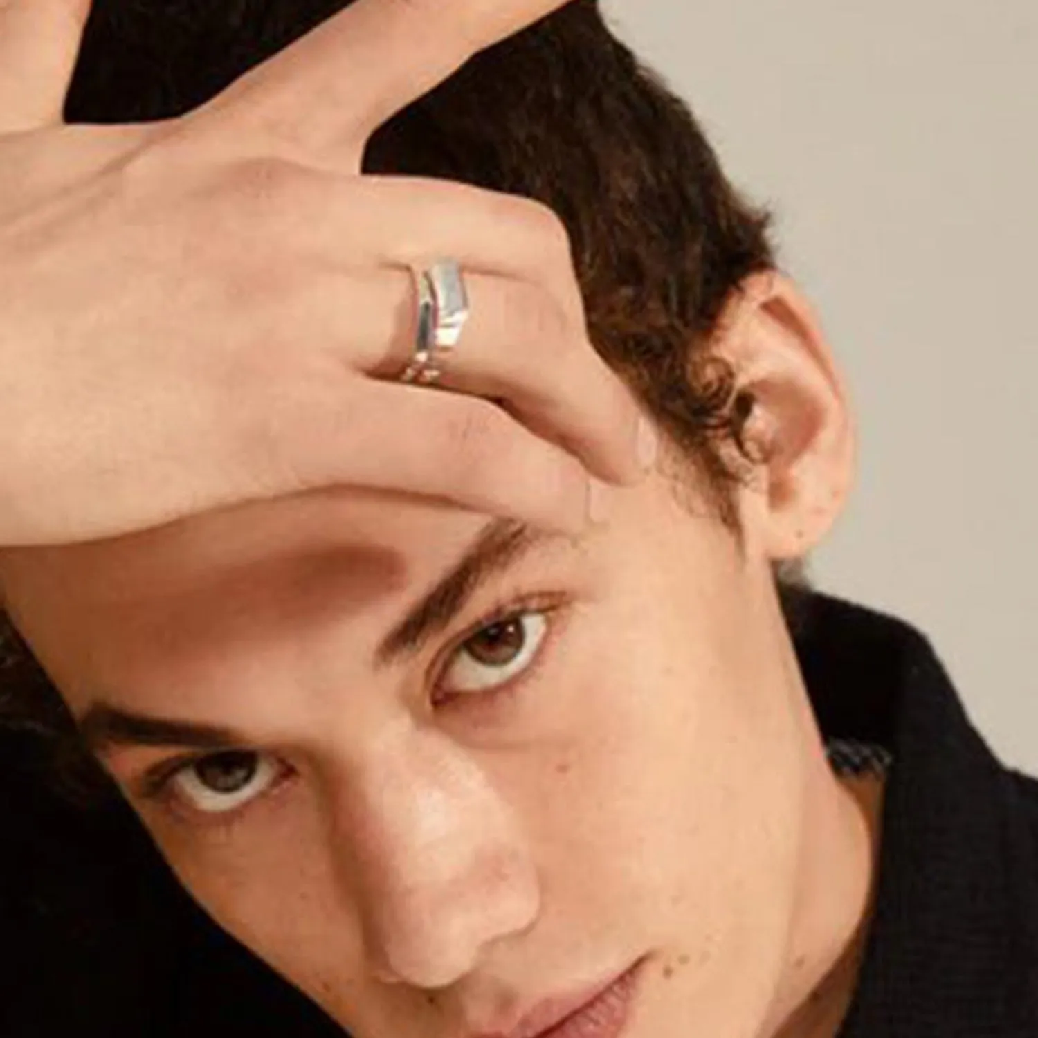 Pilgrim Blink Adjustable Stacking Signet Rings, Silver