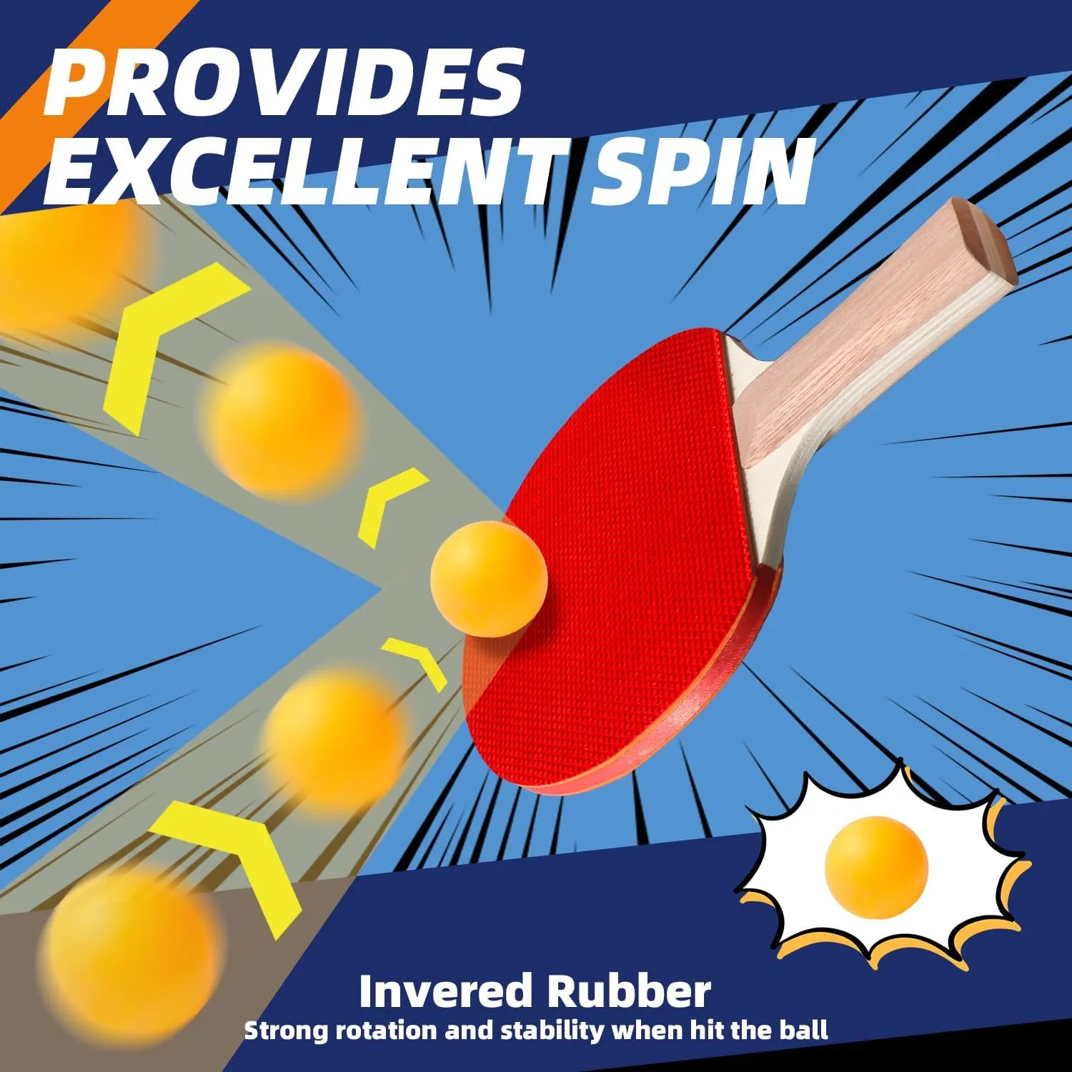 Ping Pong Paddles Set, Portable Table Tennis Paddles Set with Retractable Tennis Net, 2 Rackets, 6 Balls and Carry Bag for Indoor/Outdoor Games
