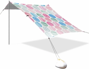 Pink Blue Regular Circle Designed UPF50 Stable Beach Tent Easy Setup Portable Sunshade with Sand Pockets for Camping, Picnics, Backyard carpas para Playa