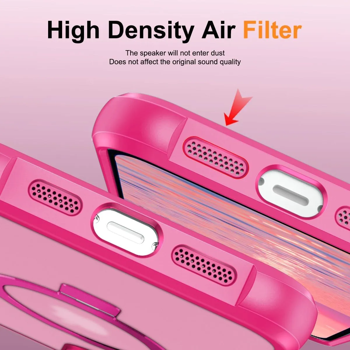 PIXIU Strong Magnetic for iPhone 14 case/iPhone 13 Case Compatible with MagSafe, Military Shockproof Slim Protective Matte Phone Cover Case for iPhone 13/14 Built-in Invisible Stand, Rose Pink