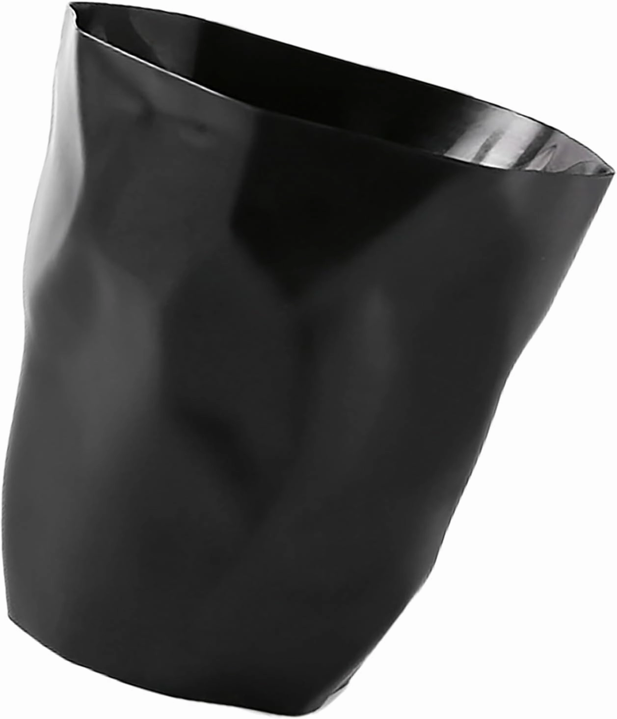 Plastic Wastebasket, Lidless Portable Garbage Bin for Home Office, 10.4 x 10.8 x 6.7 (Black)