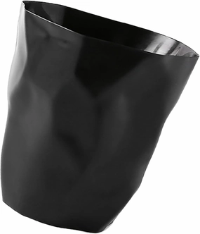Plastic Wastebasket, Lidless Portable Garbage Bin for Home Office, 10.4 x 10.8 x 6.7 (Black)