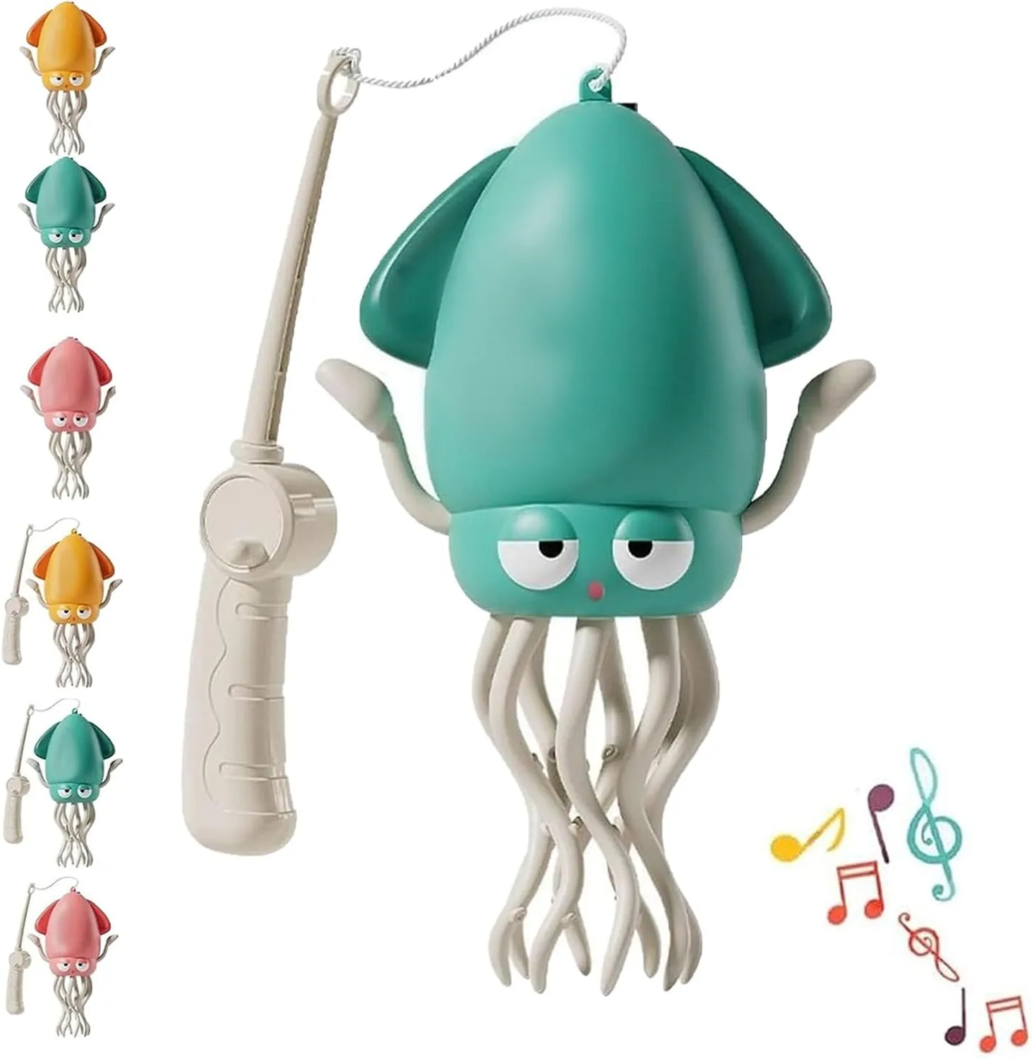 Playful Dancing Octopus Toy, Wiggly Wonder Smart Tentacle Explorer, Electric Magic Crazy Crawling Auto-Dance Squid Toyplayful Octopus Toys, Swing Avoidanceoctopus Obstacle with LED & Music(Green Fishi