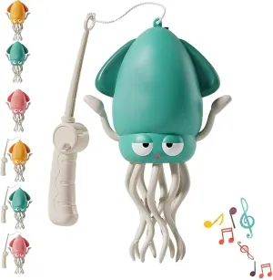 Playful Dancing Octopus Toy, Wiggly Wonder Smart Tentacle Explorer, Electric Magic Crazy Crawling Auto-Dance Squid Toyplayful Octopus Toys, Swing Avoidanceoctopus Obstacle with LED & Music(Green Fishi