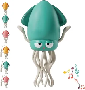 Playful Dancing Octopus Toy, Wiggly Wonder Smart Tentacle Explorer, Electric Magic Crazy Crawling Auto-Dance Squid Toyplayful Octopus Toys, Swing Avoidanceoctopus Obstacle with LED & Music(Green)