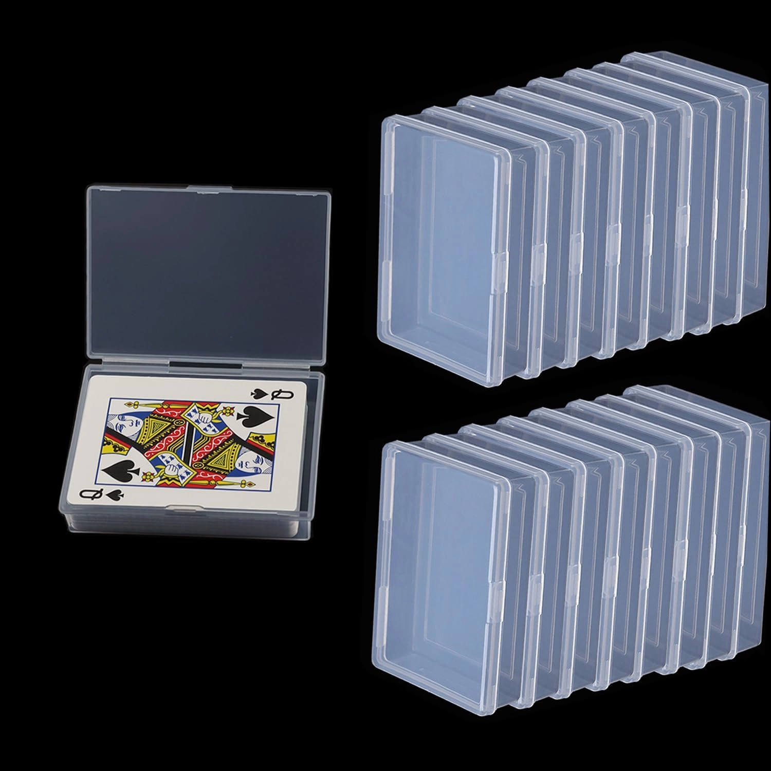 Playing Card Case 24PCS Card Deck Box Plastic Empty Gaming Card Holder Case, Internal Size is 3.6X2.6X0.8 Inch, Suitable for 3.5X2.5 Inch Poker Card(NO Cards)