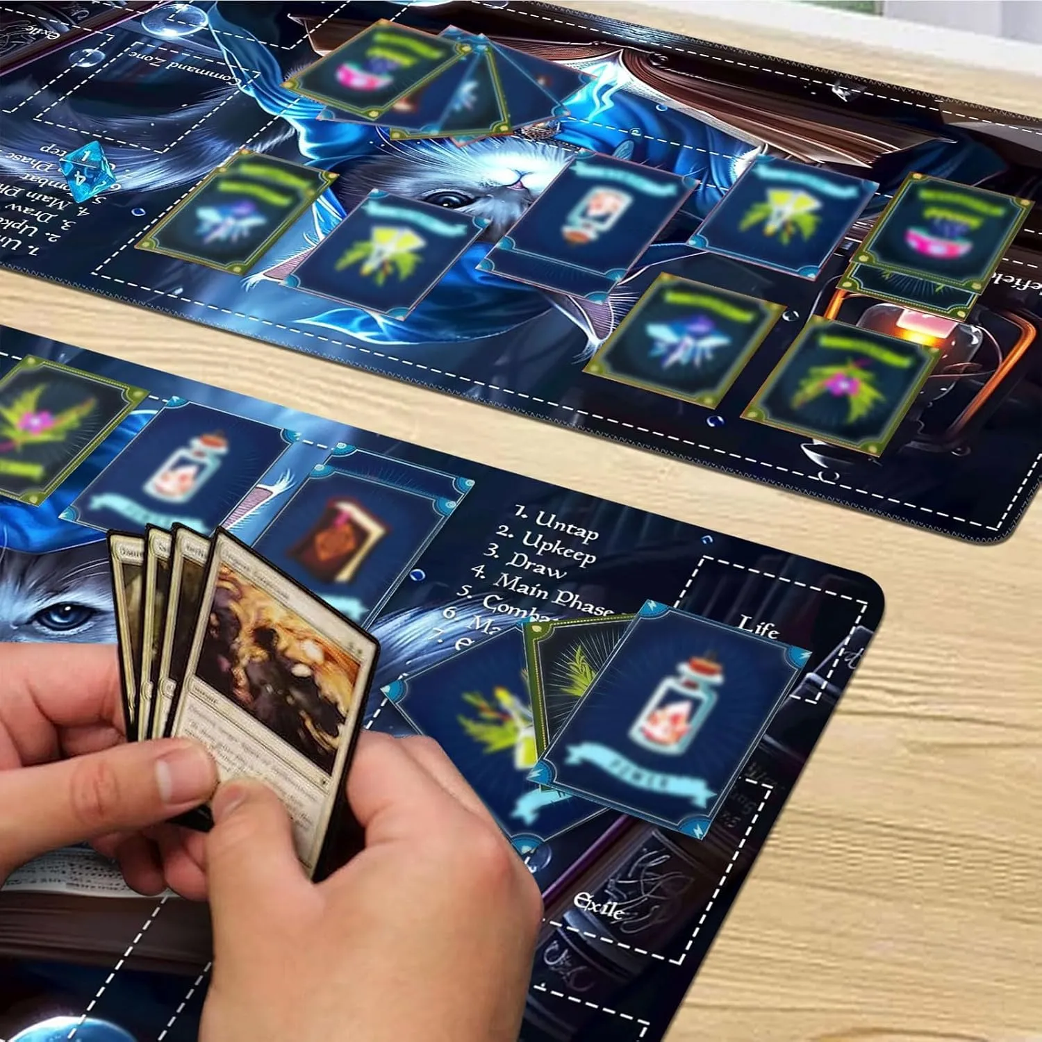 Playmat for MTG, Size 24 x 14 inches, Personalized TCG Card Game Mat for Magic The Gathering Players – Unique, Ideal for Card Game Enthusiasts, Cat