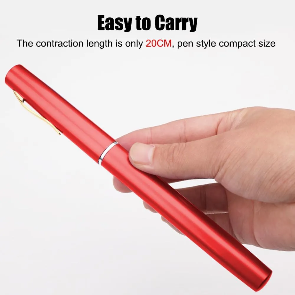 Pocket Fishing Rod, Telescopic Fish Rod Lightweight Pen Fishing Pole with Foldable Arm Reel for Saltwater Freshwater Fishing