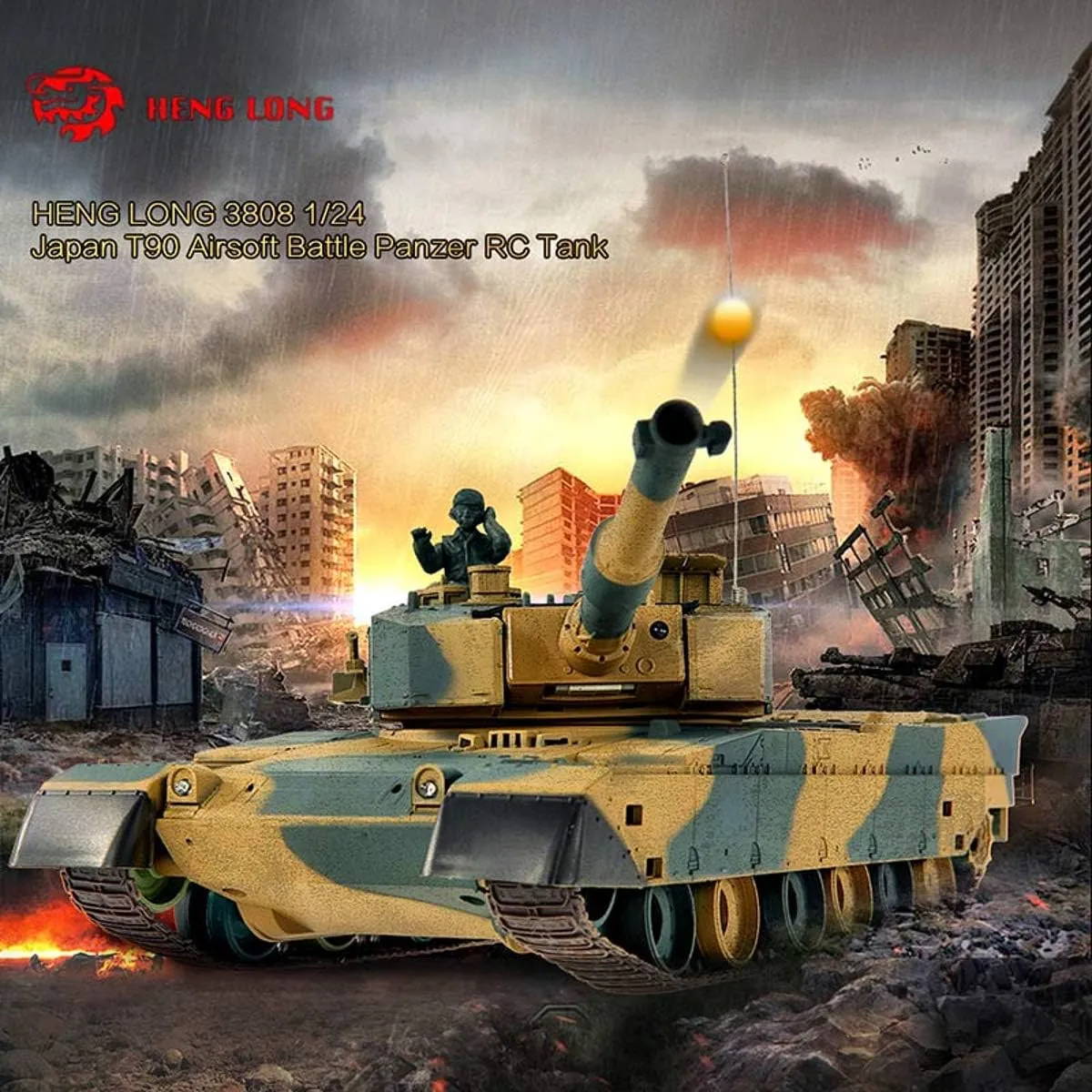 POCO DIVO Type 90 Japan Battle Tank RC Airsoft Panzer 1/24 Scale Model 2.4Ghz Remote Control Military Vehicle Combat Fight Infrared BB