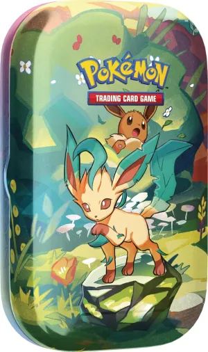 Pokémon TCG: Scarlet & Violet—Prismatic Evolutions Mini Tin – Leafeon (2 Booster Packs & 1 Coin)