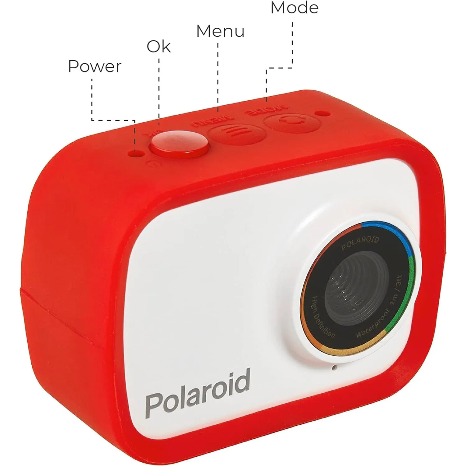 Polaroid Sport Action Camera 720p 12.1mp, Waterproof Camcorder Video Camera with Built in Rechargeable Battery and Mounting Accessories,  (Refurbished)