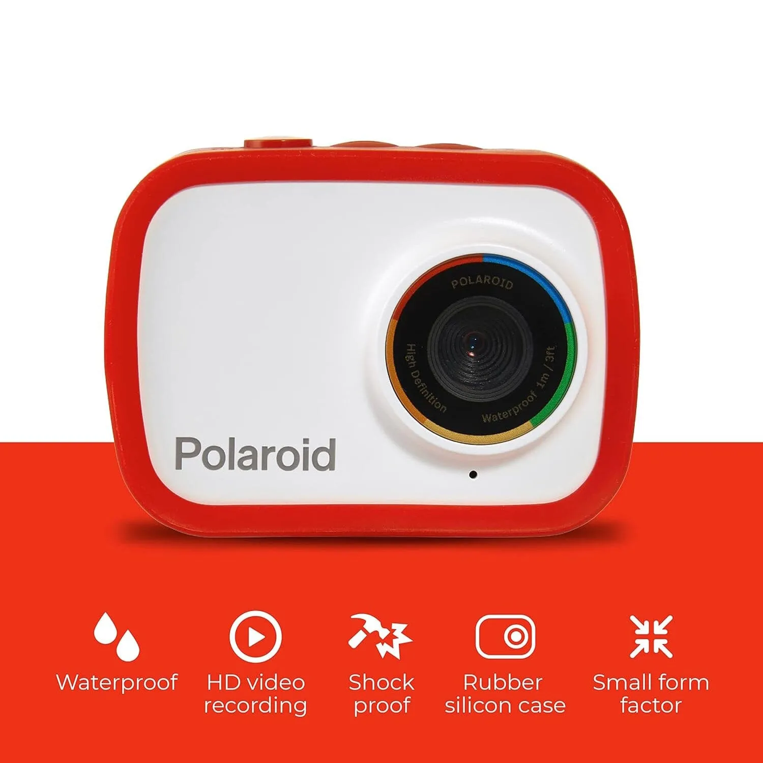 Polaroid Sport Action Camera 720p 12.1mp, Waterproof Camcorder Video Camera with Built in Rechargeable Battery and Mounting Accessories,  (Refurbished)