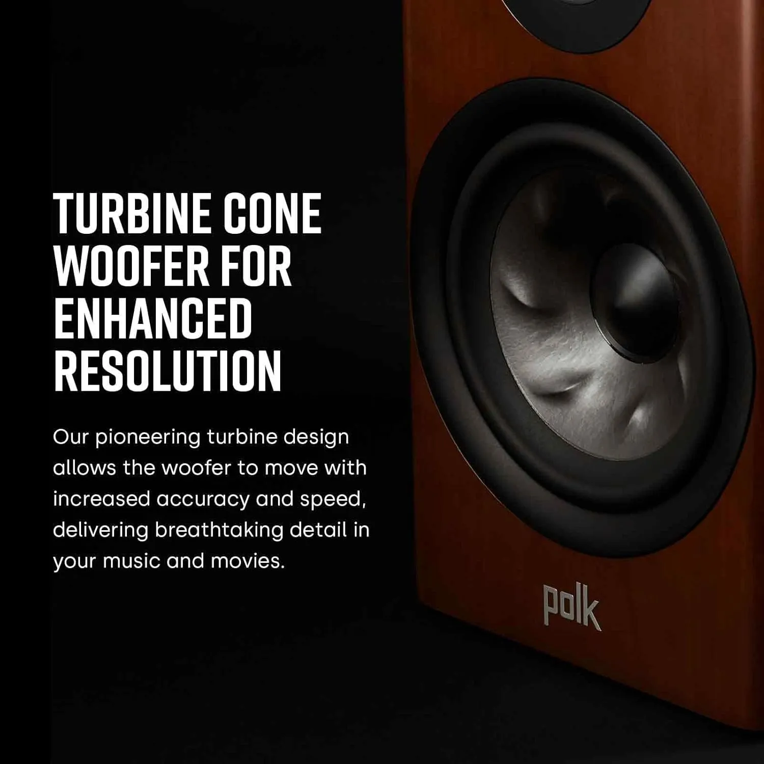 Polk Audio Reserve R200 Large Bookshelf Speaker for Dynamic, Detailed Home Theater Audio, 1" Pinnacle Ring Tweeter & 6.5" Turbine Cone Woofer, Dolby Atmos & IMAX Enhanced, Wall Mountable, Black